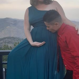 Green Formal floor length size 14 dress